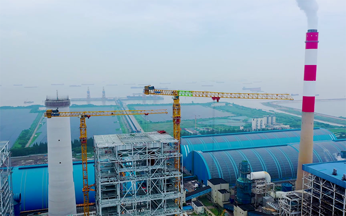 雙塔合璧！華能太倉電廠項目徐工超大塔顯身手